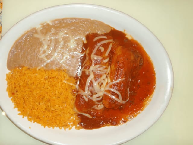 One Tamale & One Beef Enchilada.