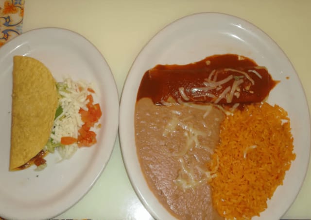 One Beef Taco & One Beef Enchilada.
